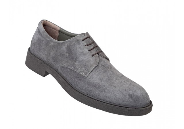 Pantofi barbati, casual, piele naturala intoarsa, ALEXANDER - AREZO GRI VEL